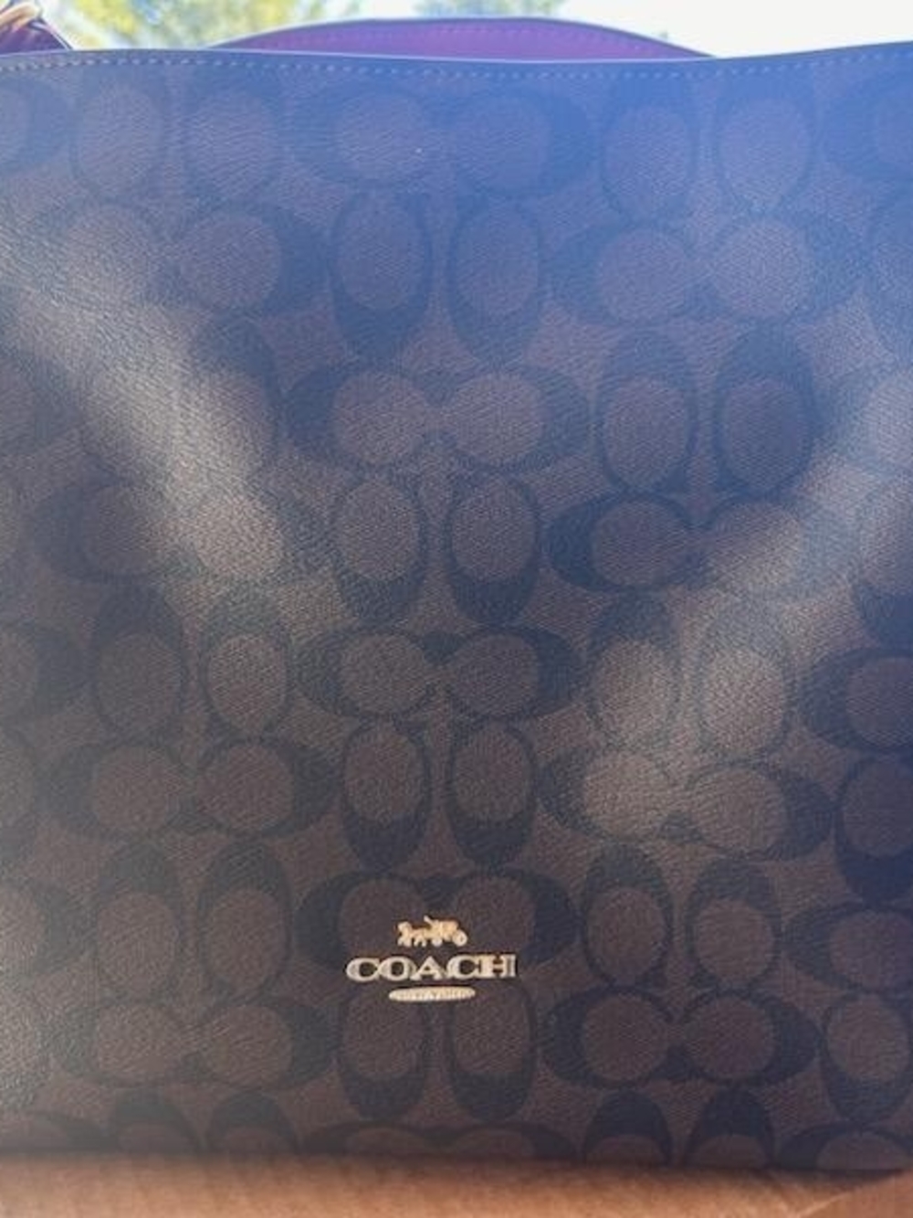 Authentic Coach Hot Pink Leather Interior Panel with Embossed Logo